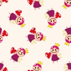 angel cartoon seamless pattern background N49