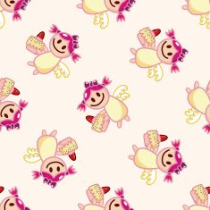 angel cartoon seamless pattern background N52