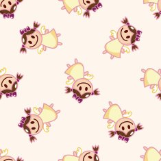 angel cartoon seamless pattern background N53