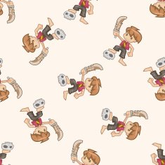 pirate cartoon seamless pattern background N38