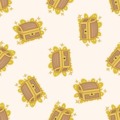 treasure cartoon seamless pattern background N2