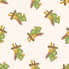 pirate parrot cartoon seamless pattern background N2