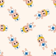 nurse cartoon seamless pattern background N12