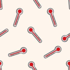 Thermometer cartoon seamless pattern background N4