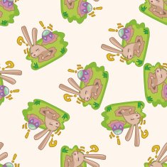 easter rabbit cartoon seamless pattern background N19