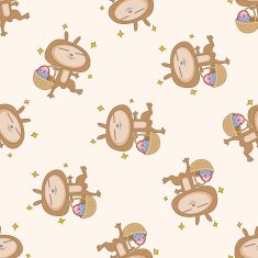 easter rabbit cartoon seamless pattern background N23