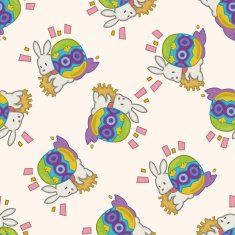 easter rabbit cartoon seamless pattern background N26