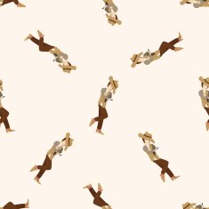 cowboy cartoon seamless pattern background N21