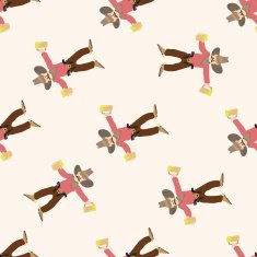 cowboy cartoon seamless pattern background N22