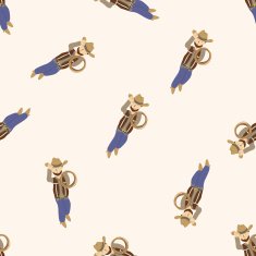 cowboy cartoon seamless pattern background N23