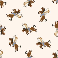 cowboy cartoon seamless pattern background N24
