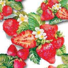Seamless pattern of watercolor strawberries
