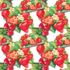 Seamless pattern of watercolor strawberries N2