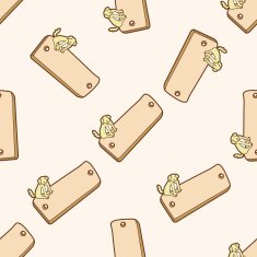 pet dog cartoon seamless pattern background N3