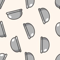 kitchenware bowl cartoon seamless pattern background N3