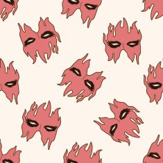 party mask cartoon seamless pattern background N16