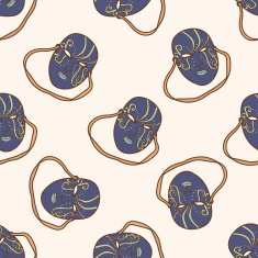 party mask cartoon seamless pattern background N17