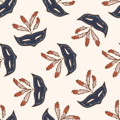 party mask cartoon seamless pattern background N18