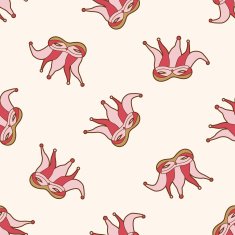 party mask cartoon seamless pattern background N21