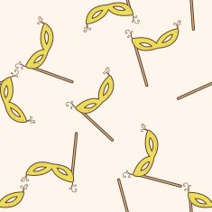 party mask cartoon seamless pattern background N23