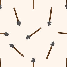 gardening shovel cartoon seamless pattern background N24