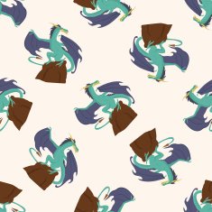 dragon cartoon seamless pattern background N27