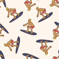 Extreme Sports cartoon seamless pattern background N46