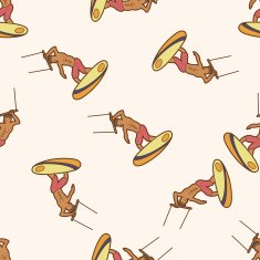 Extreme Sports cartoon seamless pattern background N49