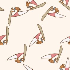 Extreme Sports cartoon seamless pattern background N51