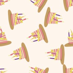 decorating cake 10 cartoon seamless pattern background N49