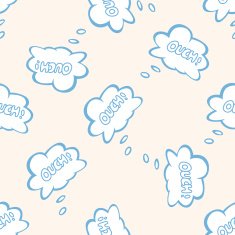 message word ouch cartoon seamless pattern background