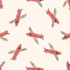 transportation airplane cartoon seamless pattern background N34