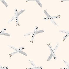 transportation airplane cartoon seamless pattern background N35