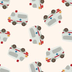 transportation ambulance cartoon seamless pattern background N3