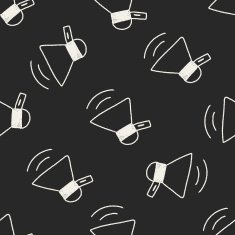loudspeaker doodle drawing seamless pattern background N2