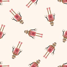 robot cartoon seamless pattern background N61