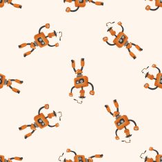 robot cartoon seamless pattern background N63