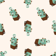 robot cartoon seamless pattern background N65