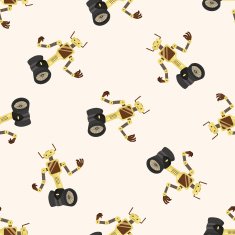 robot cartoon seamless pattern background N66
