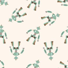 robot cartoon seamless pattern background N67