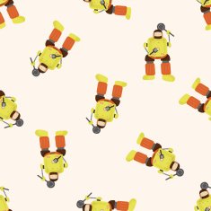 robot cartoon seamless pattern background N68