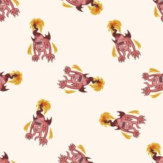 bizarre monster cartoon seamless pattern background N29