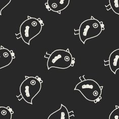 bird doodle drawing seamless pattern background N2