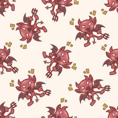 bizarre monster cartoon seamless pattern background N34