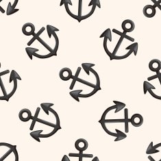 Pirate anchor cartoon seamless pattern background N2