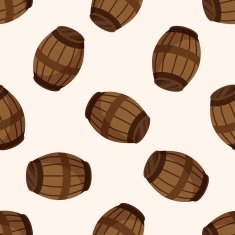pirate casks cartoon seamless pattern background N2