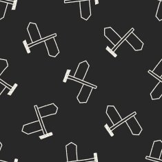 Signpost doodle drawing seamless pattern background N2