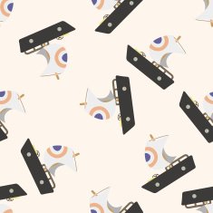 Transportation boat cartoon seamless pattern background N57