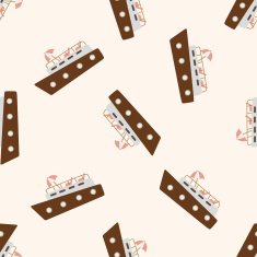 Transportation boat cartoon seamless pattern background N59