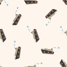 Transportation boat cartoon seamless pattern background N62